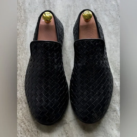 Bottega Veneta Sunday Slipper Intrecciato Leather Women Black 37.5 / 7.5 Woven - Picture 2 of 9